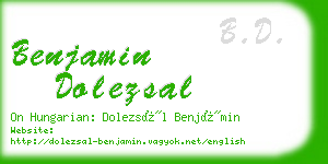 benjamin dolezsal business card